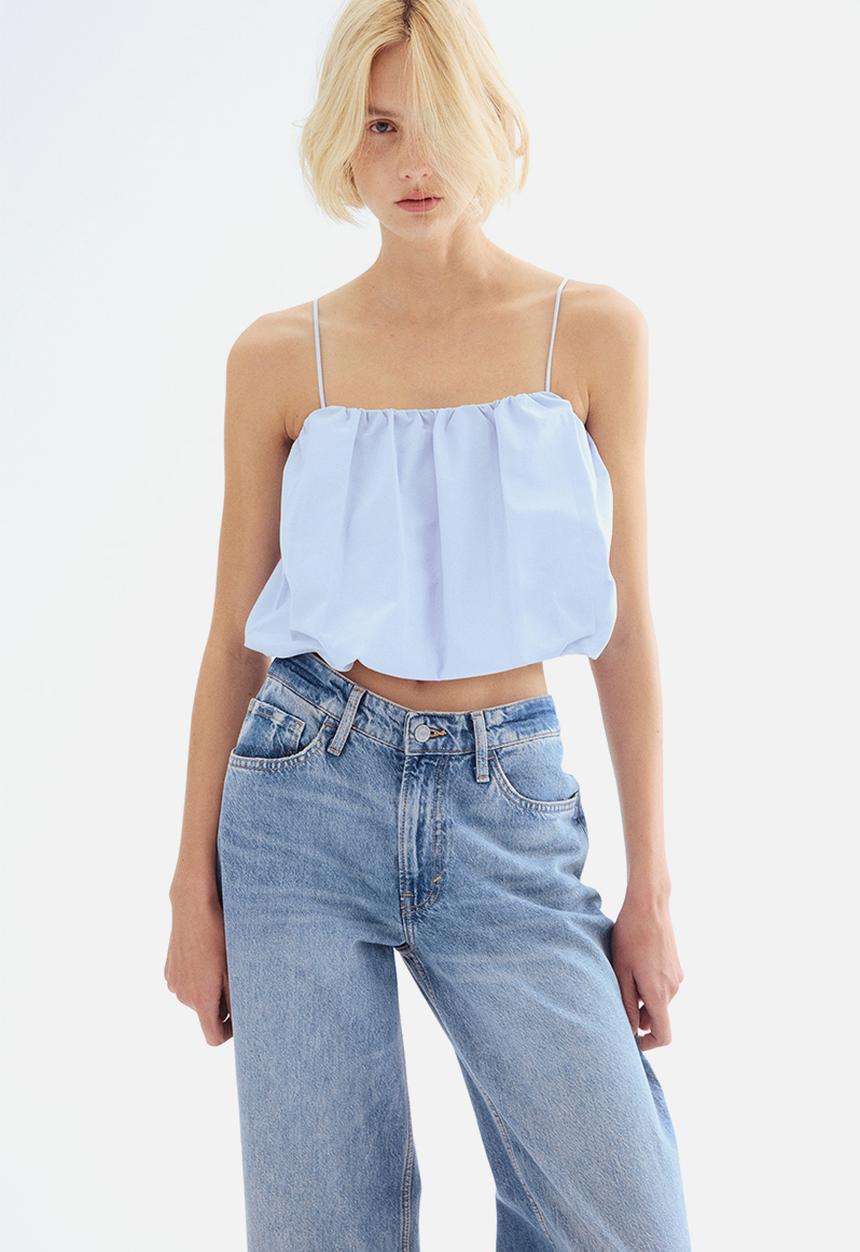 H&M - Bubble-hem strappy top - blue