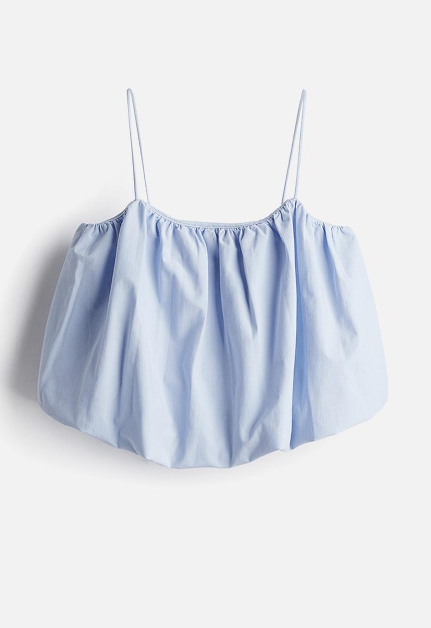 H&M - Bubble-hem strappy top - blue
