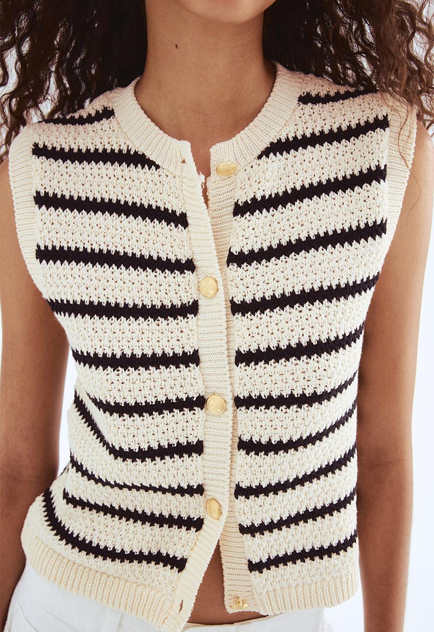 H&M - Button-front sweater vest - blue