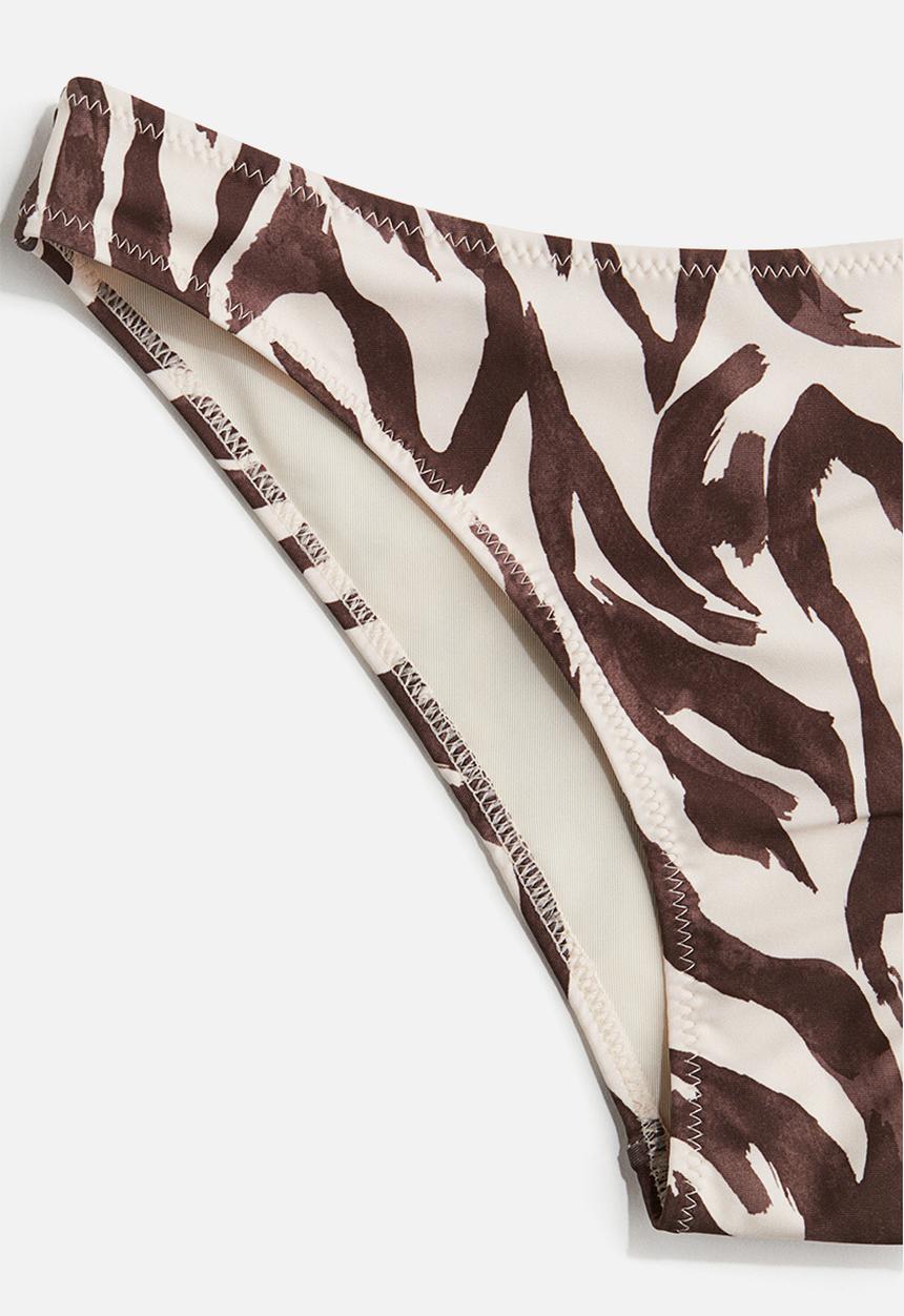 H&M - Cheeky bikini bottoms - light beige/zebra print 