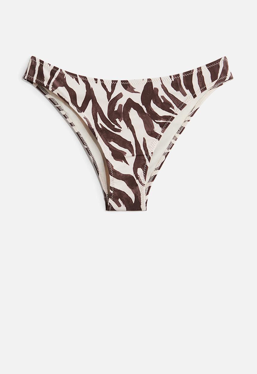 H&M - Cheeky bikini bottoms - light beige/zebra print 