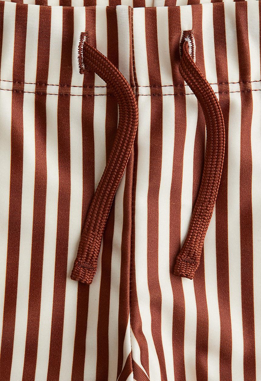 H&M - Printed swimming trunks - brown & white striped