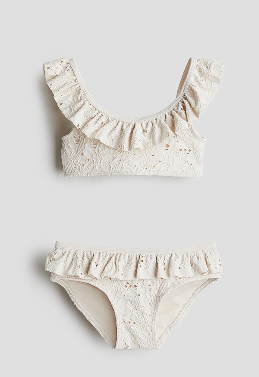 H&M - Flounce-trimmed bikini - light beige