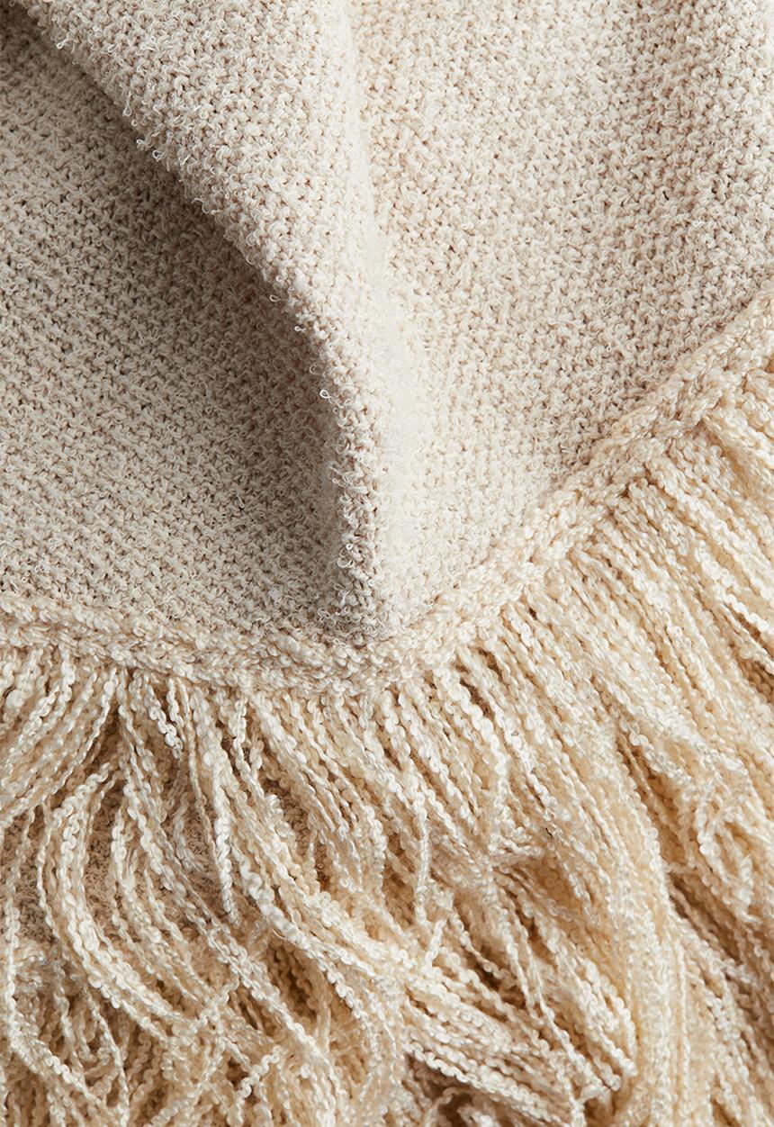 H&M - Fringe-trimmed knitted dress - beige