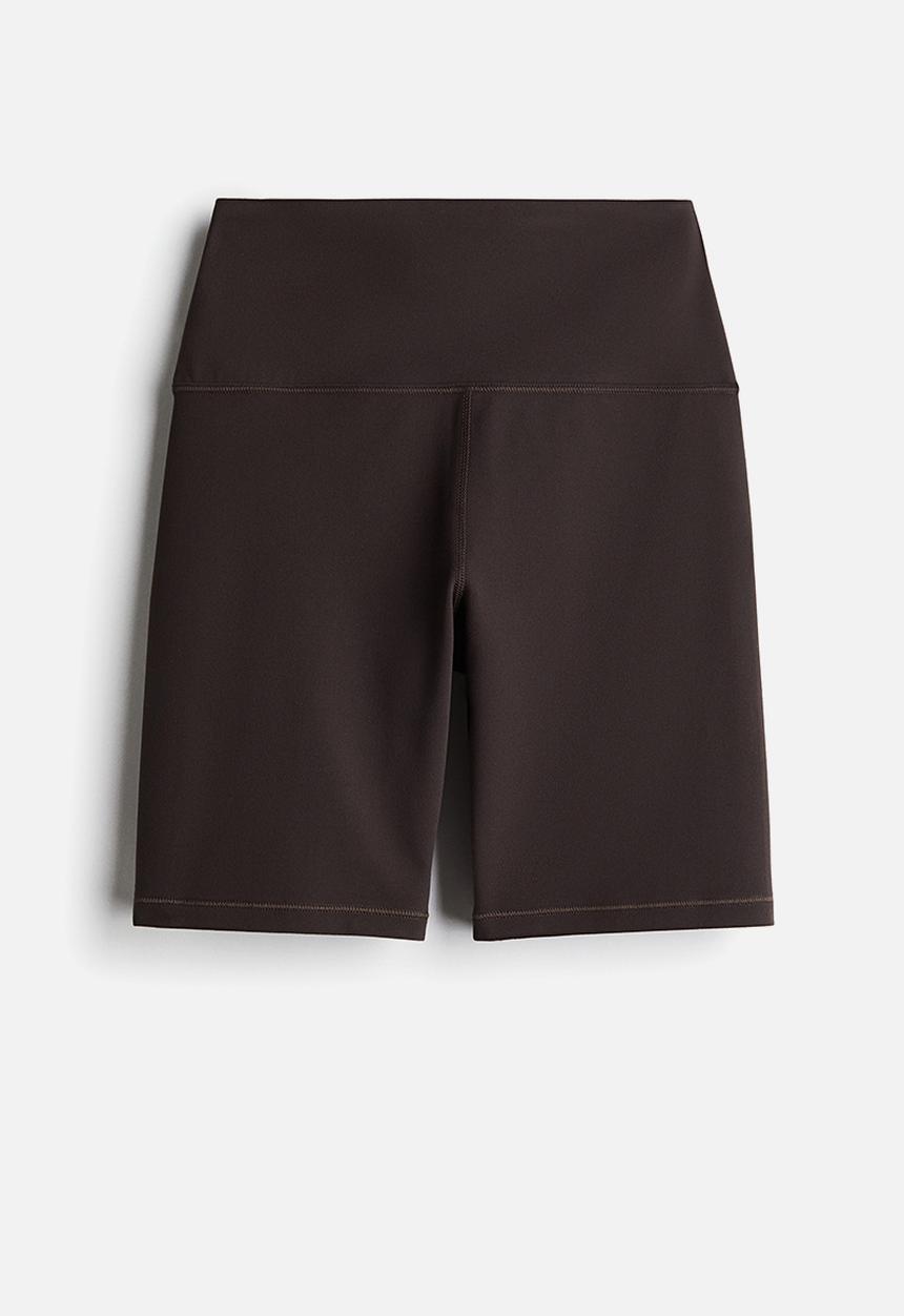 H&M - Sports cycling shorts with softmove™ lycra® - dark brown 