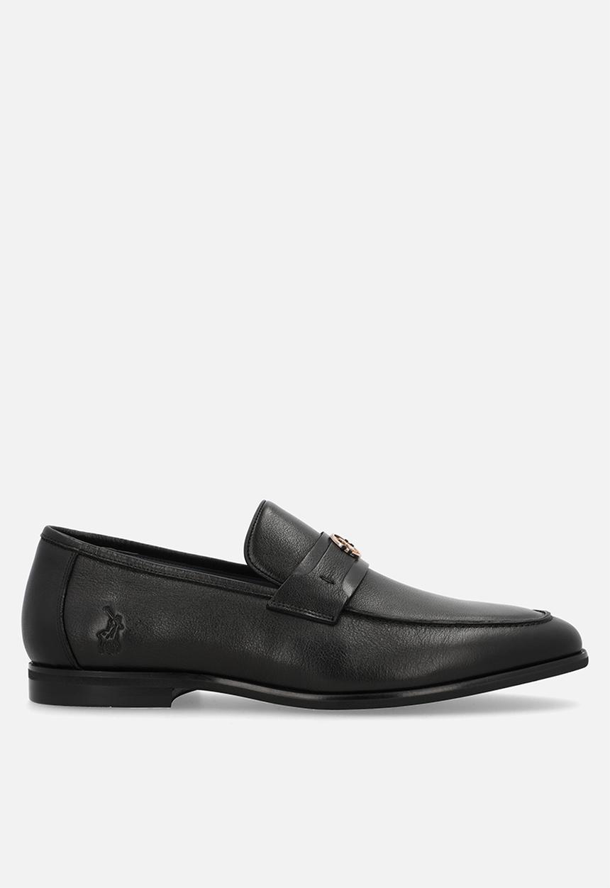 POLO - Circle trim penny loafer - black