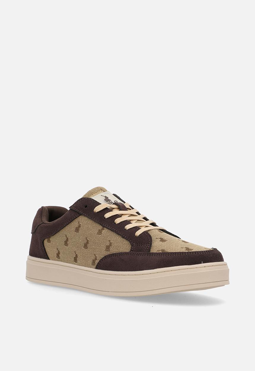 POLO - Colour block jacquard sneaker - stone & brown