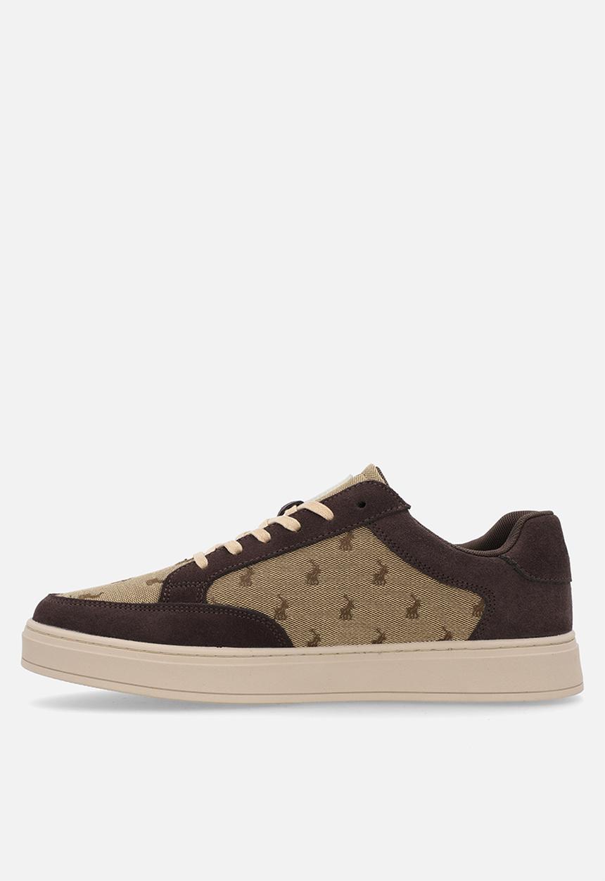 POLO - Colour block jacquard sneaker - stone & brown