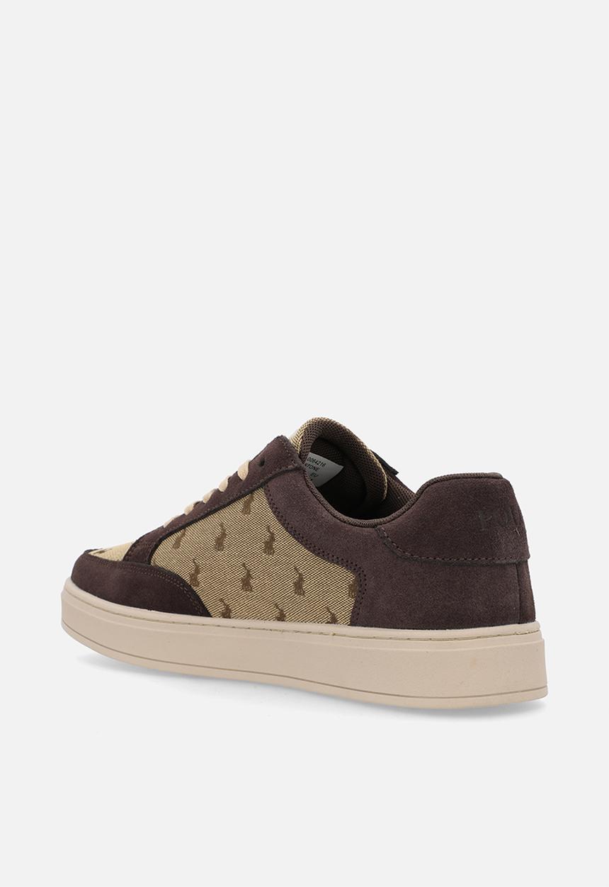 POLO - Colour block jacquard sneaker - stone & brown