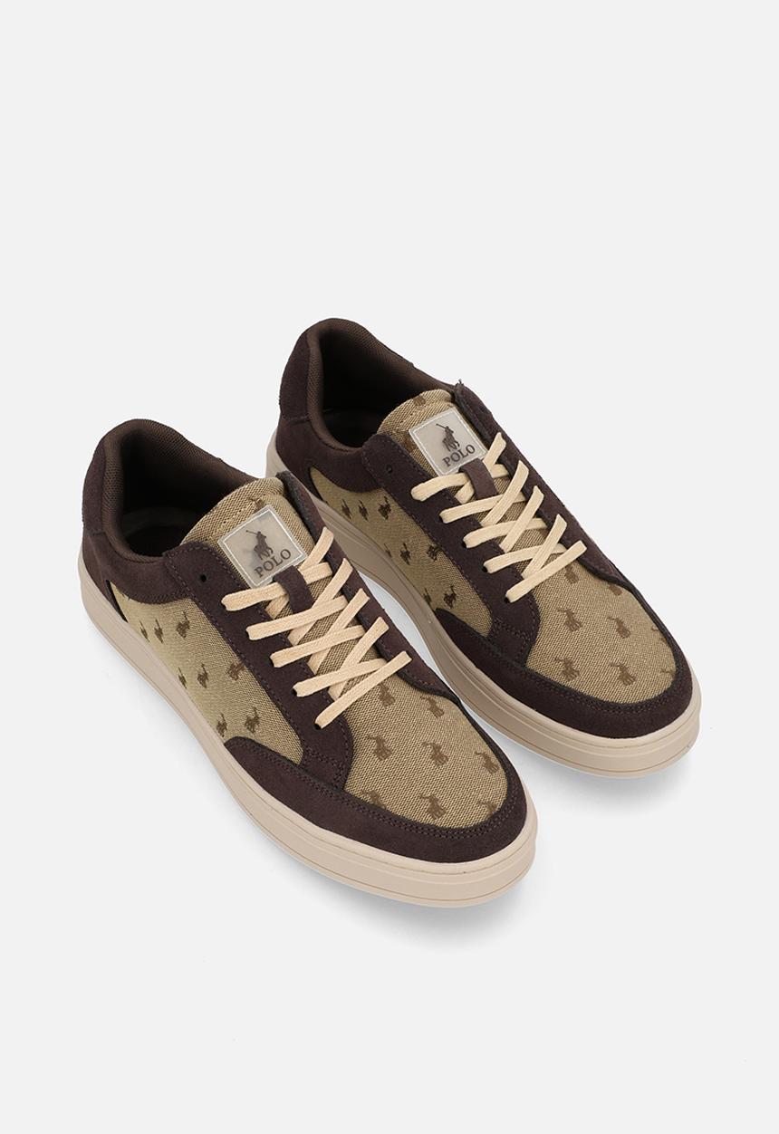 POLO - Colour block jacquard sneaker - stone & brown