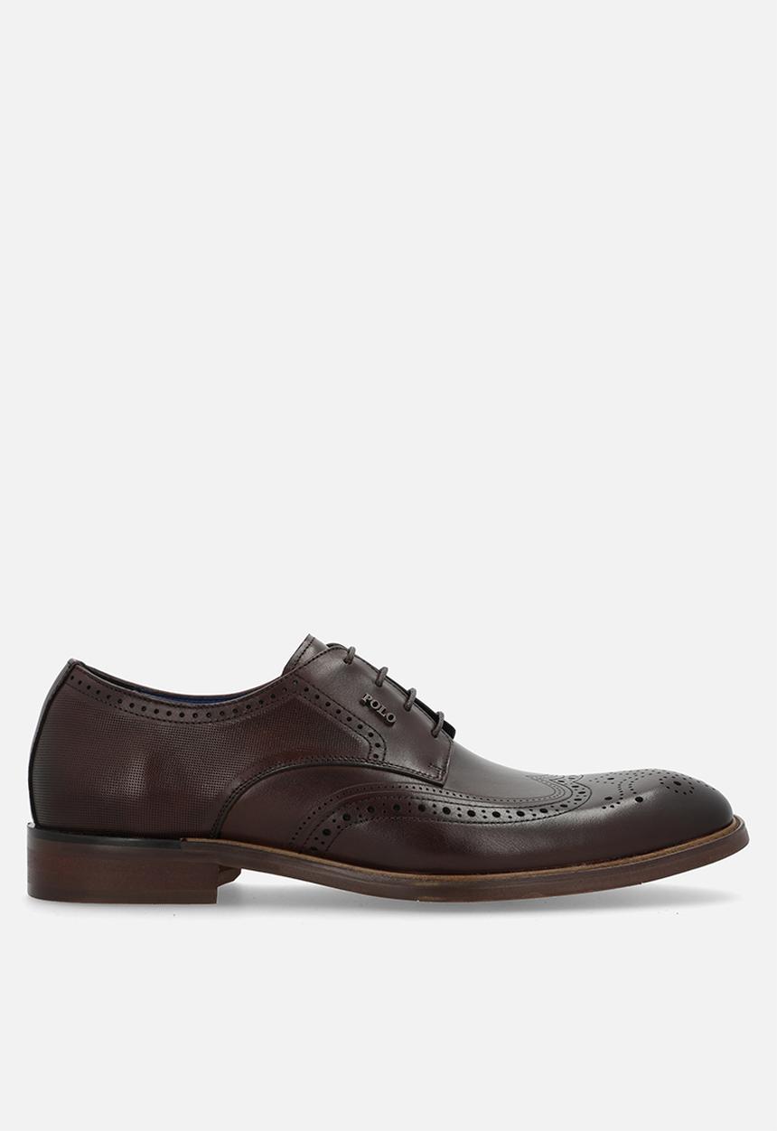 POLO - Wingcap brogue gibson lace up - tan