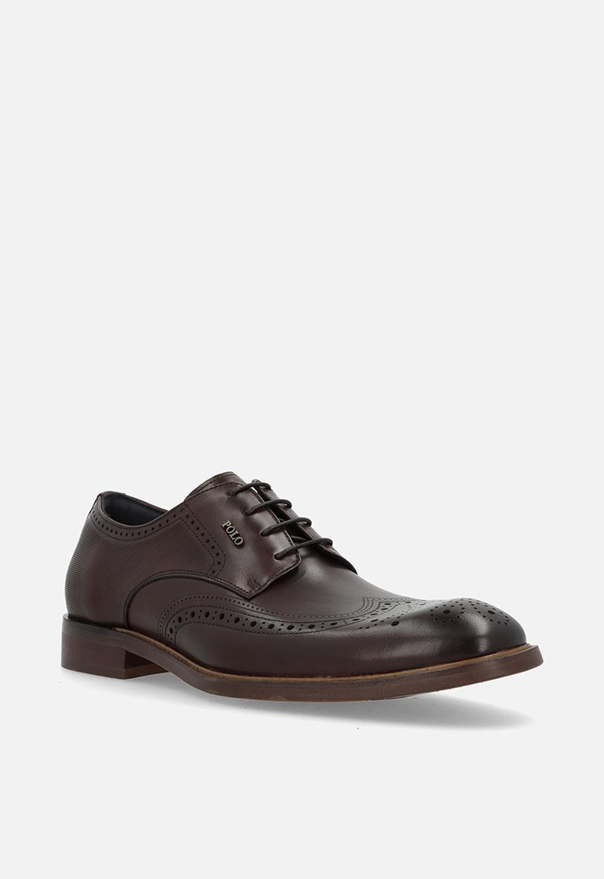 POLO - Wingcap brogue gibson lace up - tan