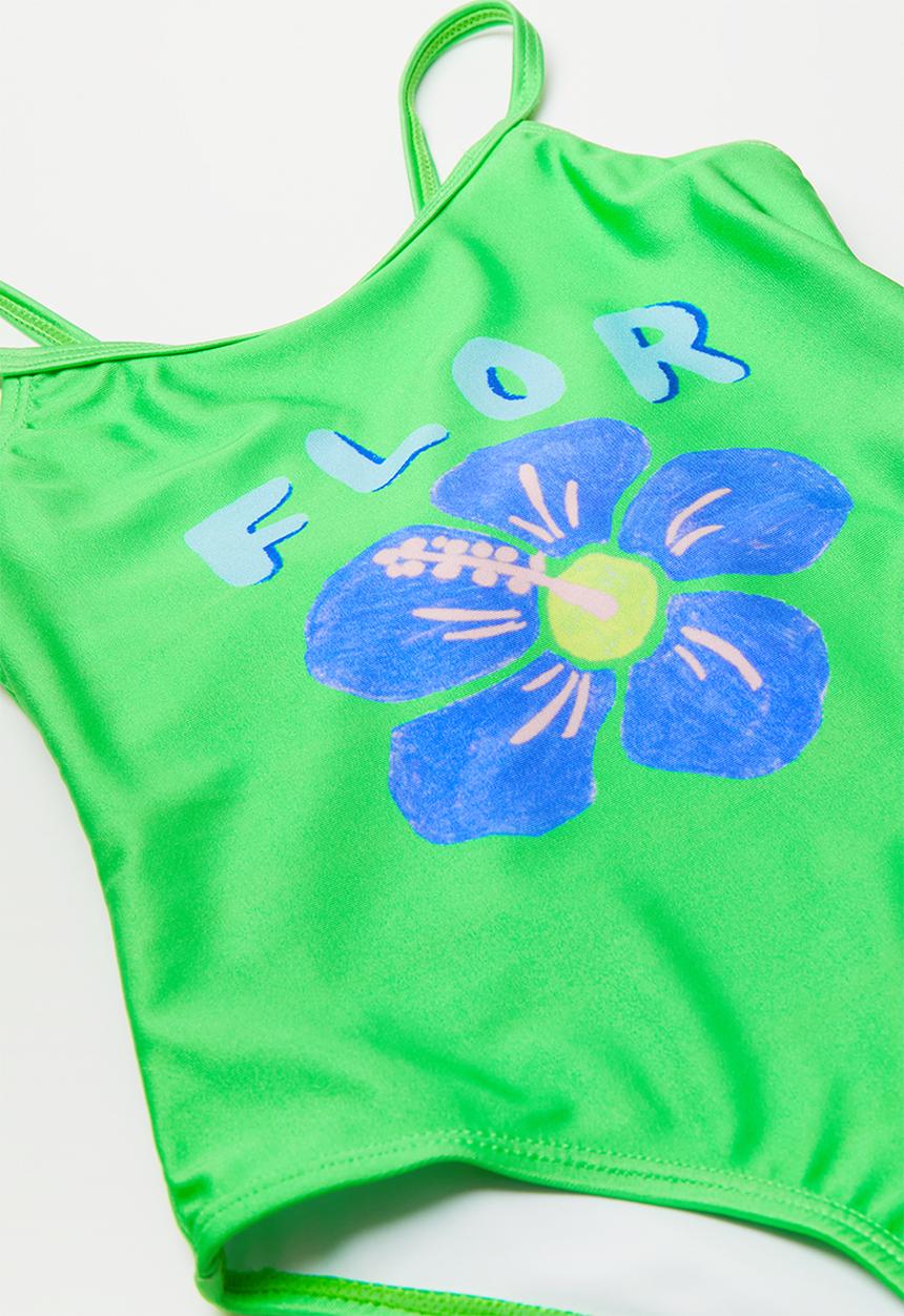 Cotton On - Renee bow one piece - tennis green/hibiscus