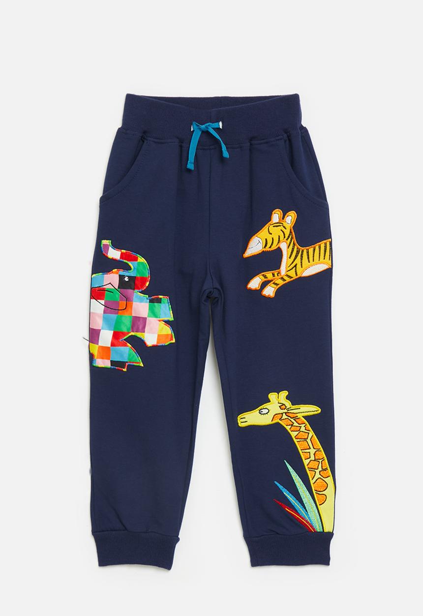 Pop Candy - Embroidered animal joggers - navy blue