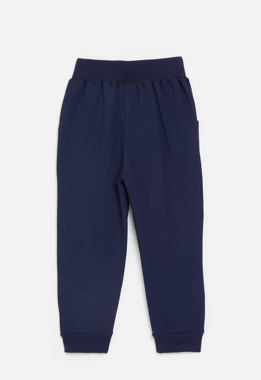 Pop Candy - Embroidered animal joggers - navy blue