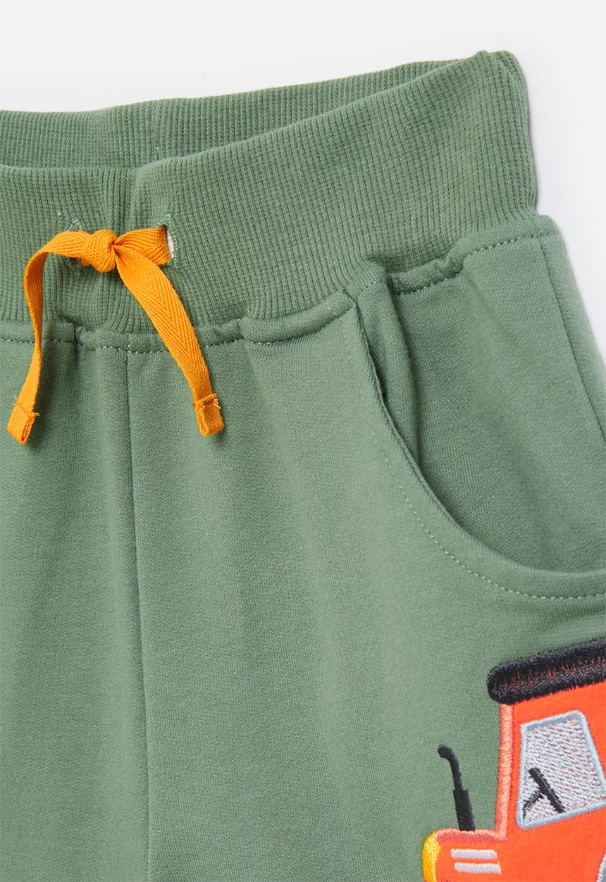 Pop Candy - Embroidered sweatshorts - army green/tractors