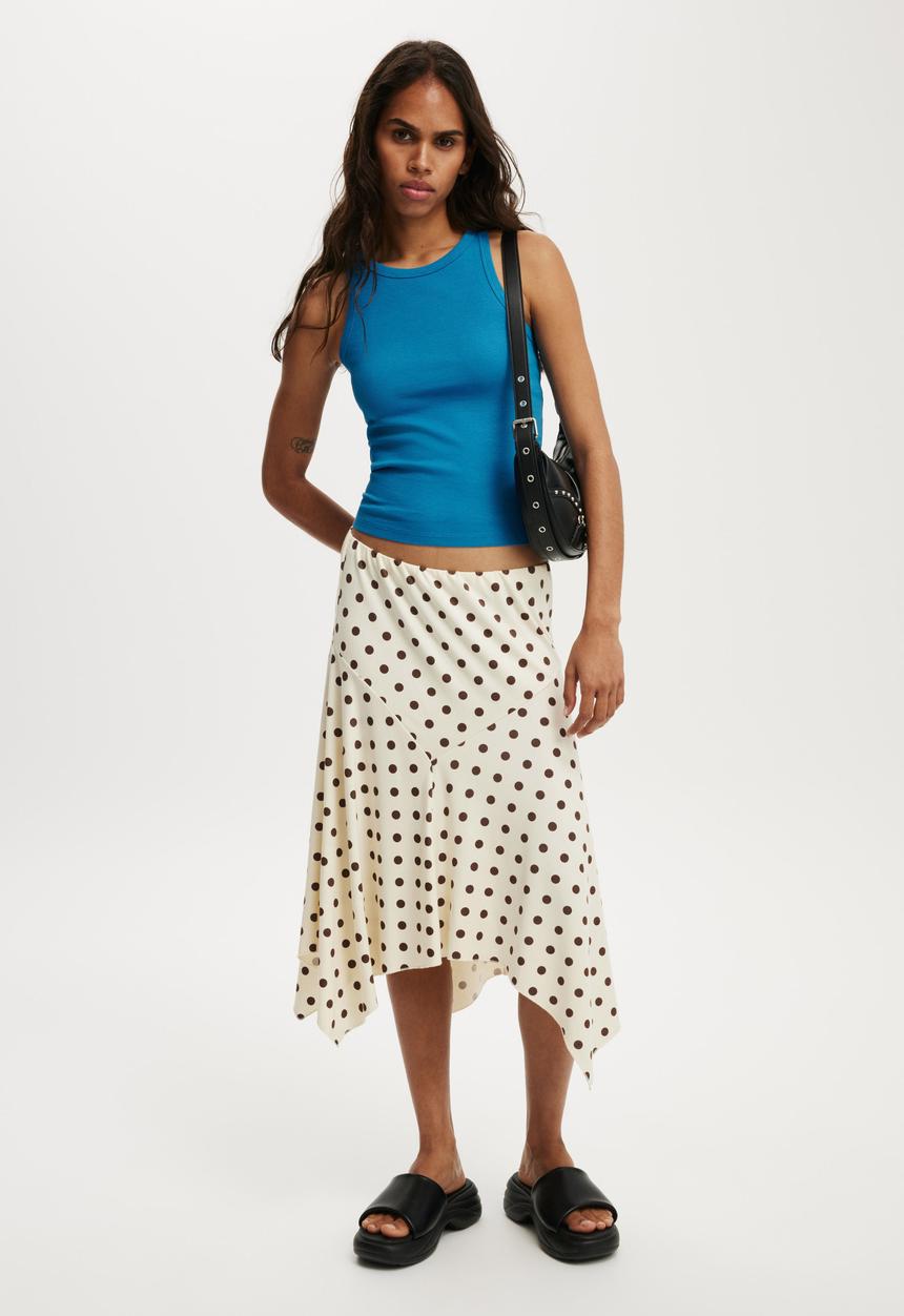 Cotton On - Goldie rib high neck tank - lapis lazuri