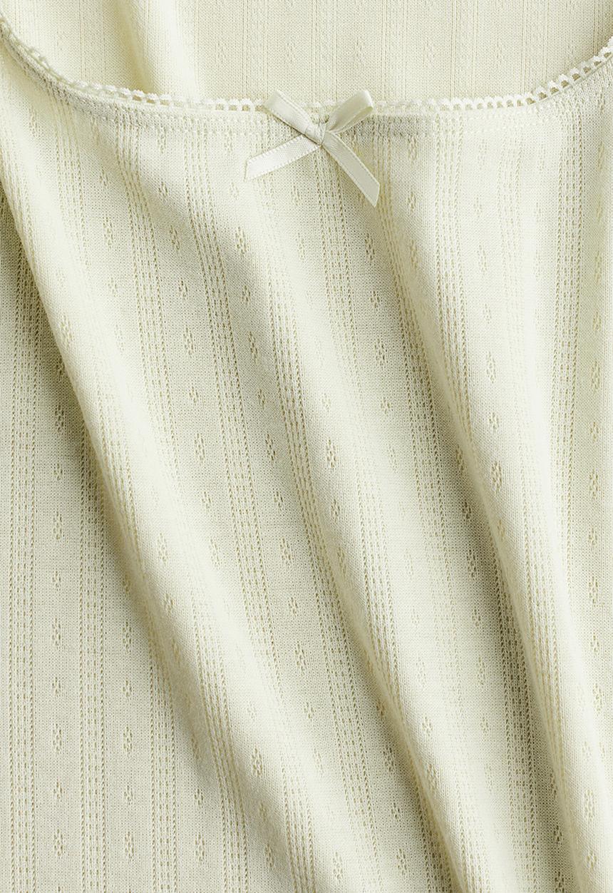 H&M - Pointelle jersey vest top - light green
