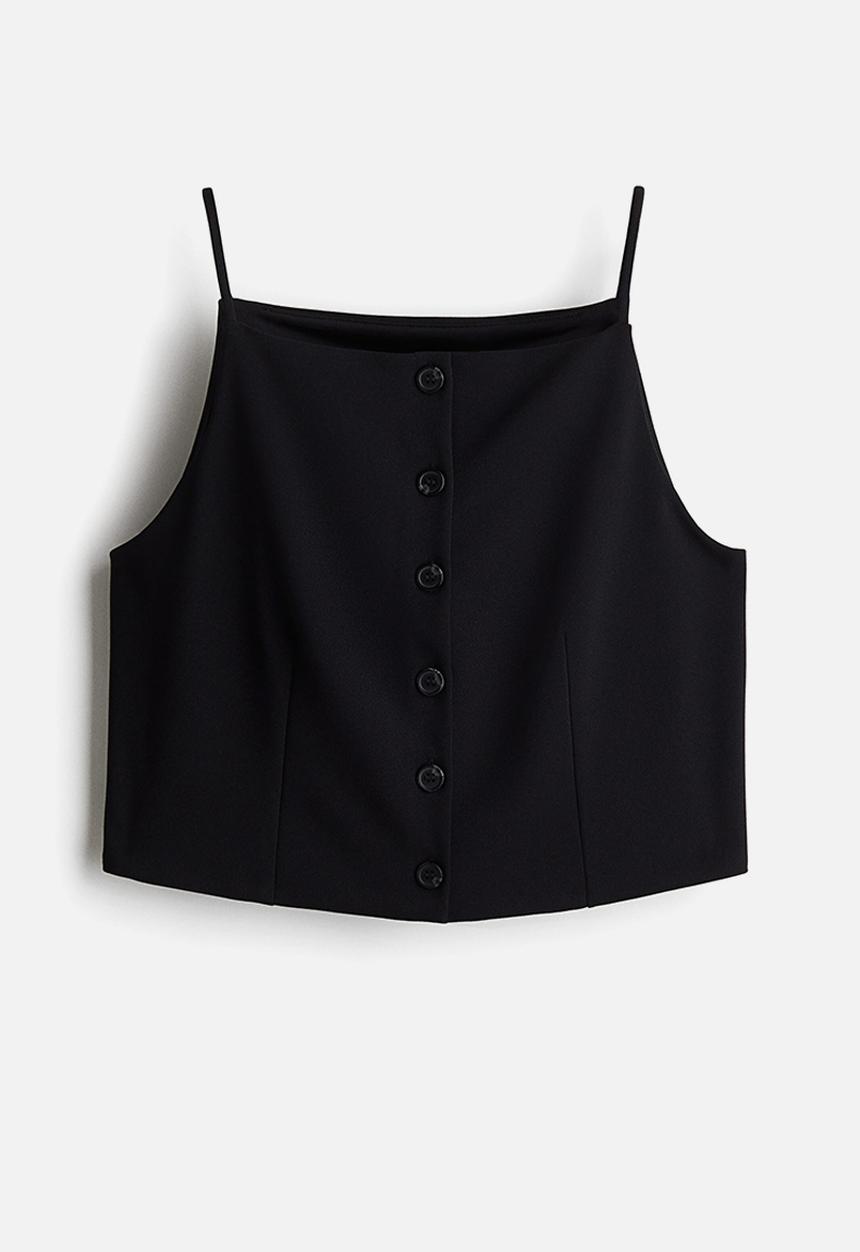 H&M - Jersey waistcoat - black