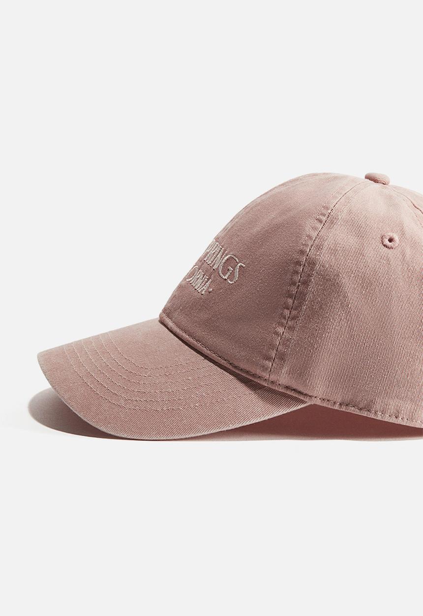 H&M - Motif-detail cotton cap - dusty pink & palm springs