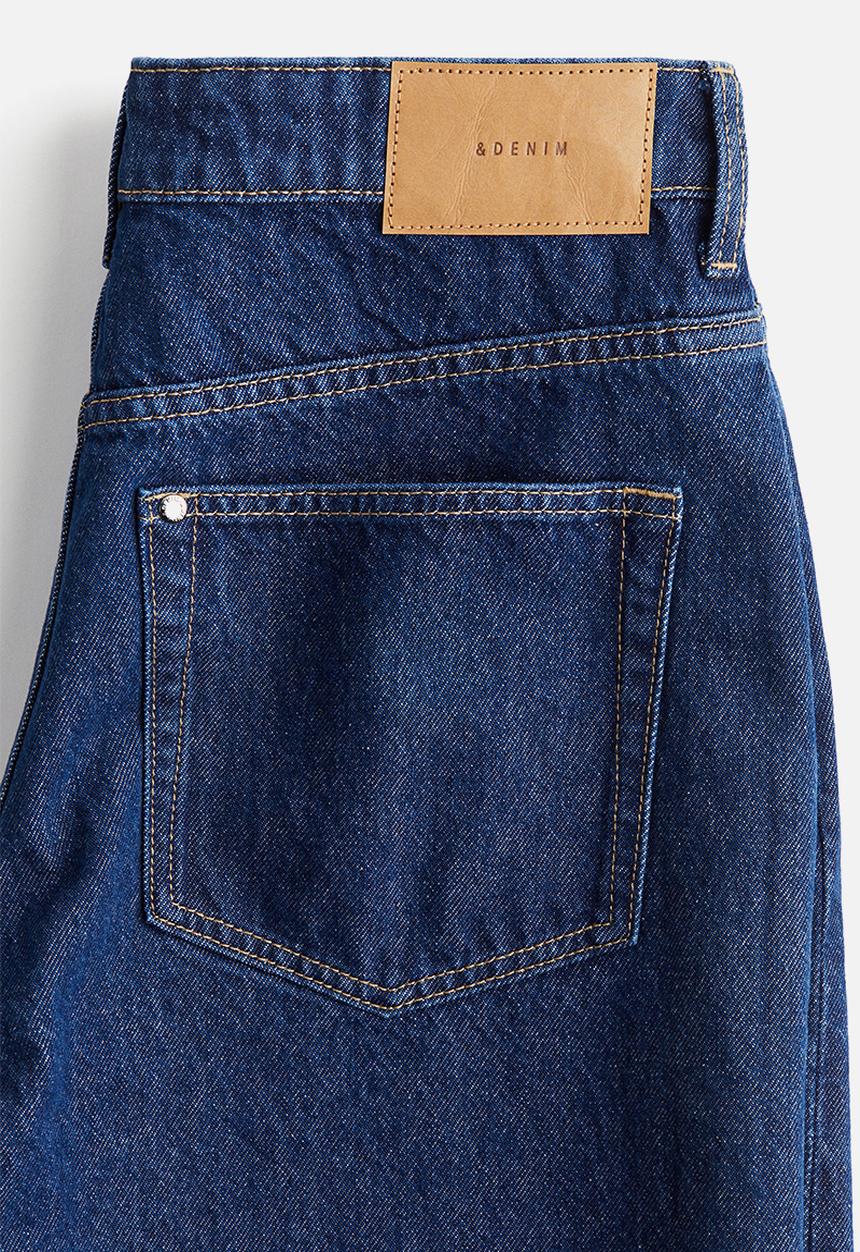 H&M - High knee denim shorts - dark denim blue 
