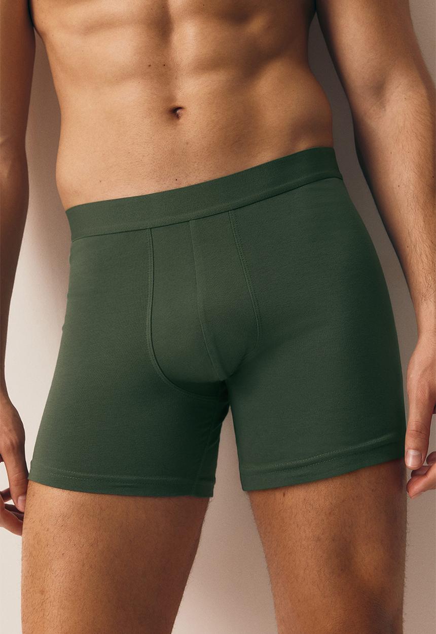 H&M - 3-pack mid trunks with lycra® - khaki green