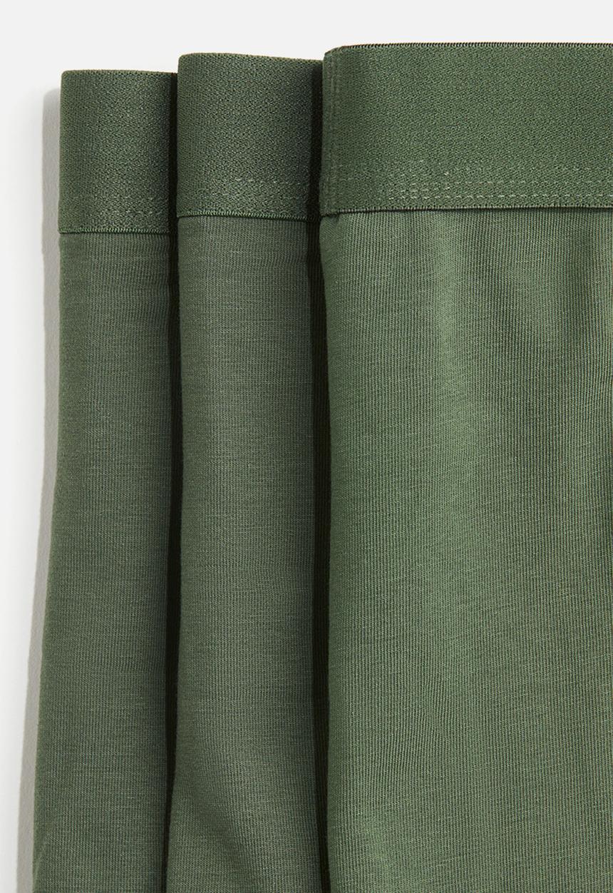 H&M - 3-pack mid trunks with lycra® - khaki green
