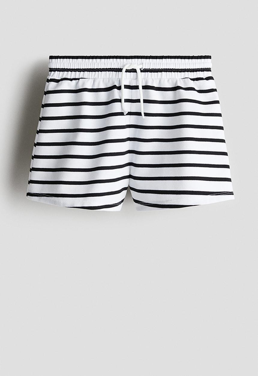 H&M - Sweatshirt shorts - white & black striped