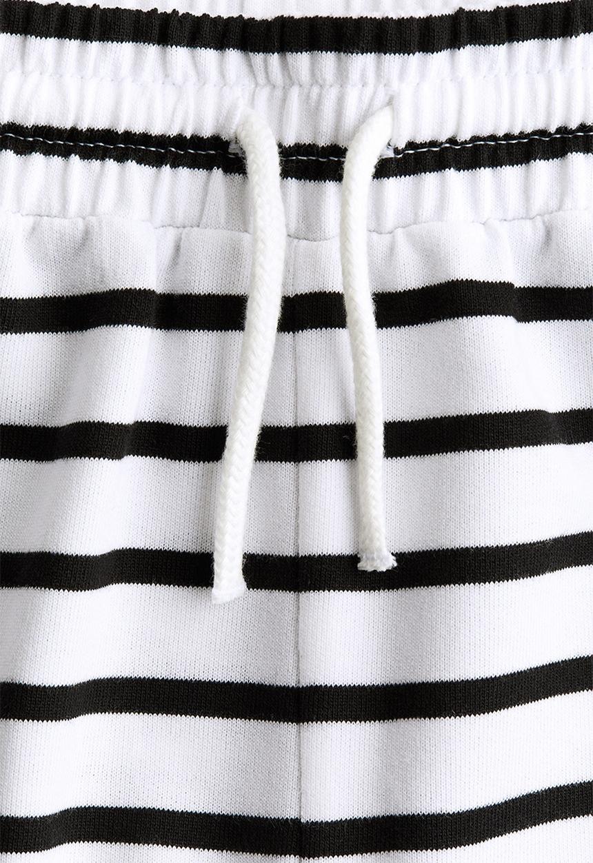 H&M - Sweatshirt shorts - white & black striped