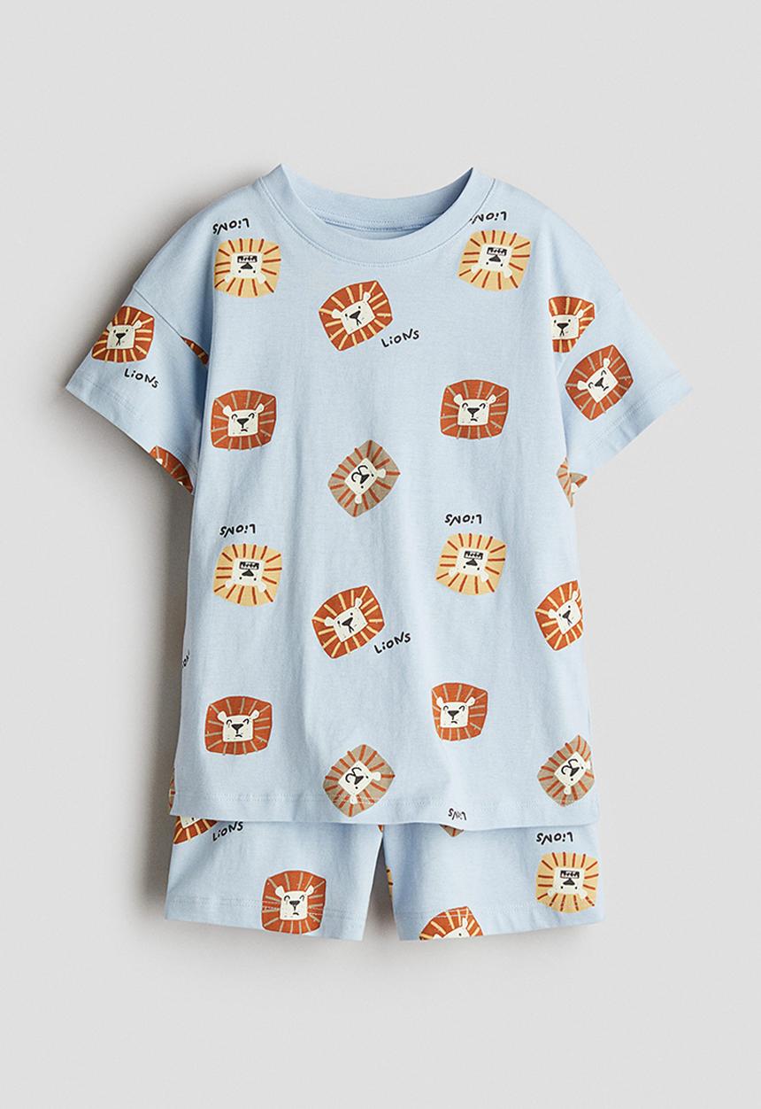 H&M - Printed jersey pyjamas - light blue lions