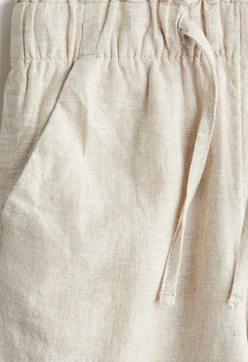 H&M - Linen-blend trousers - light beige