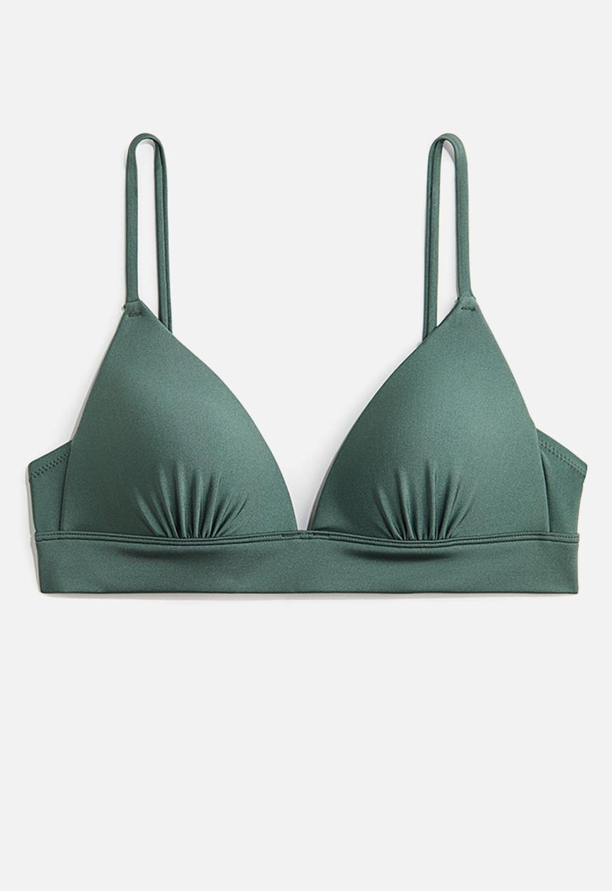 H&M - Push-up triangle bikini top - dusty green