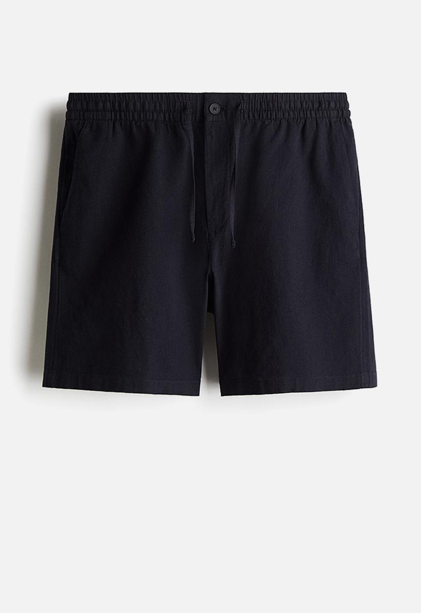 H&M - Regular fit linen-blend shorts - blue