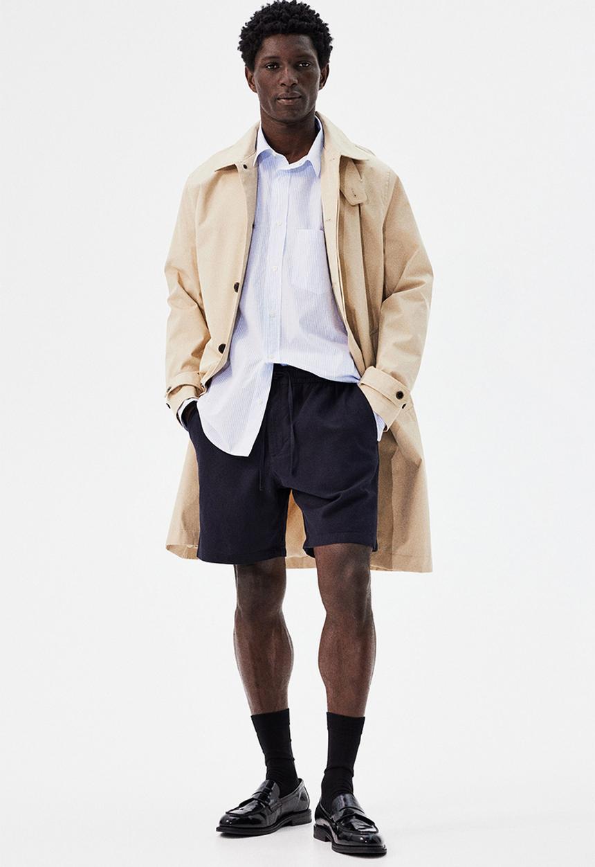 H&M - Regular fit linen-blend shorts - blue