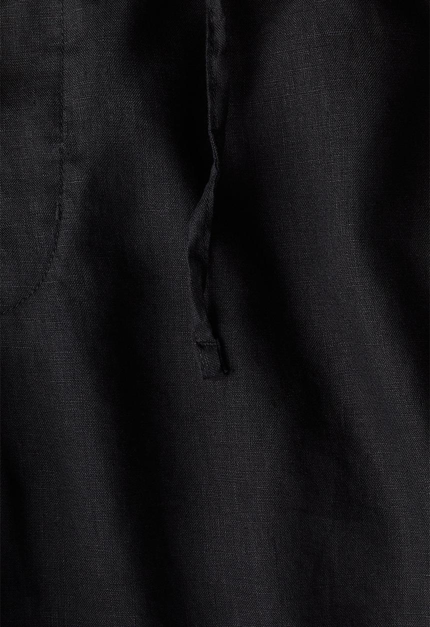 H&M - Regular fit linen shorts - black