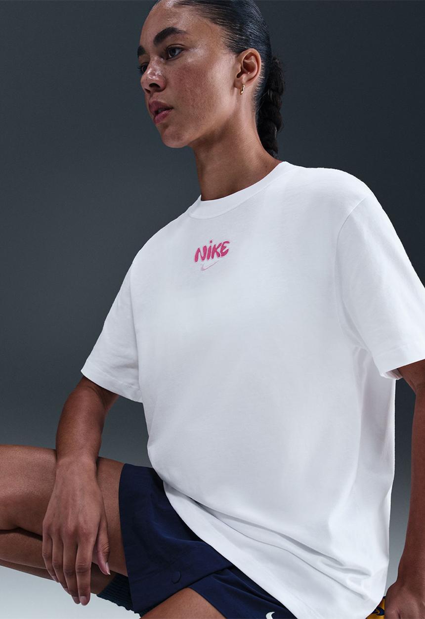 Nike - W Nsw Classics Os Tee - White/Pink Foam