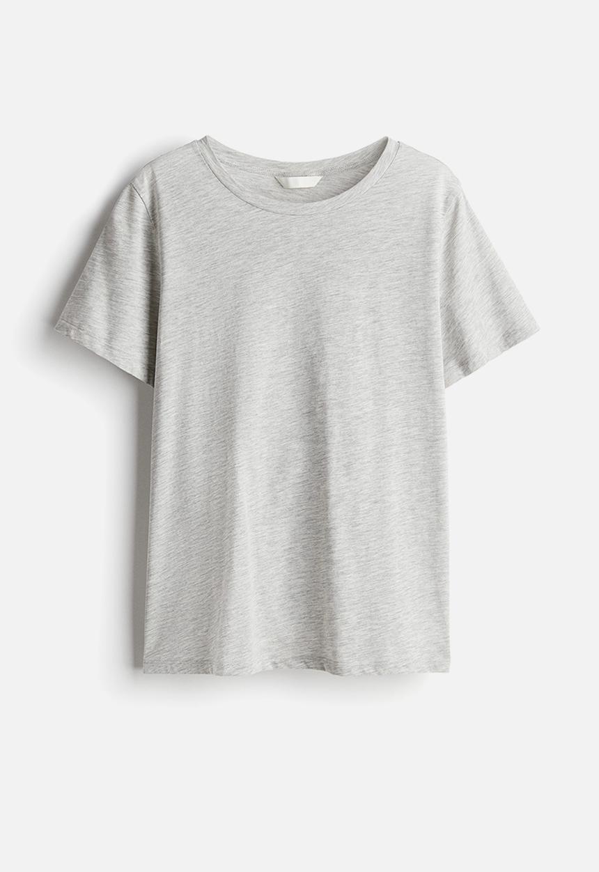 H&M - Cotton T-shirt - light grey marl