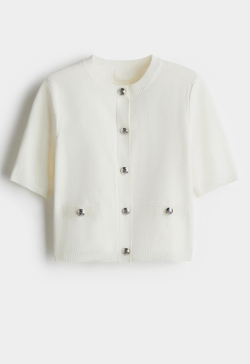H&M - Fine-knit cardigan - white
