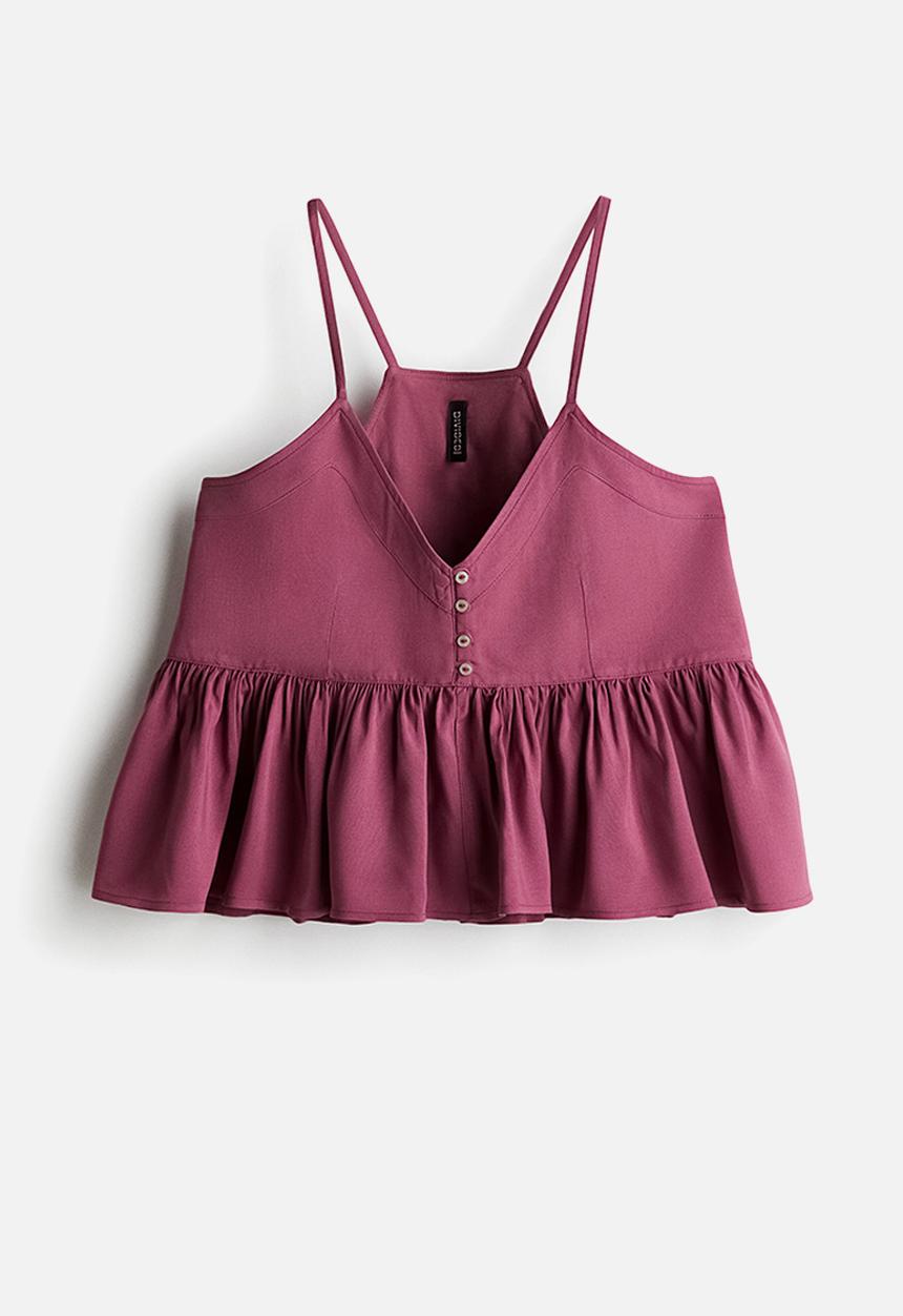 H&M - Peplum strappy top - dark pink