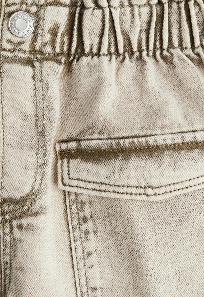 H&M - Loose fit denim shorts - pale denim green