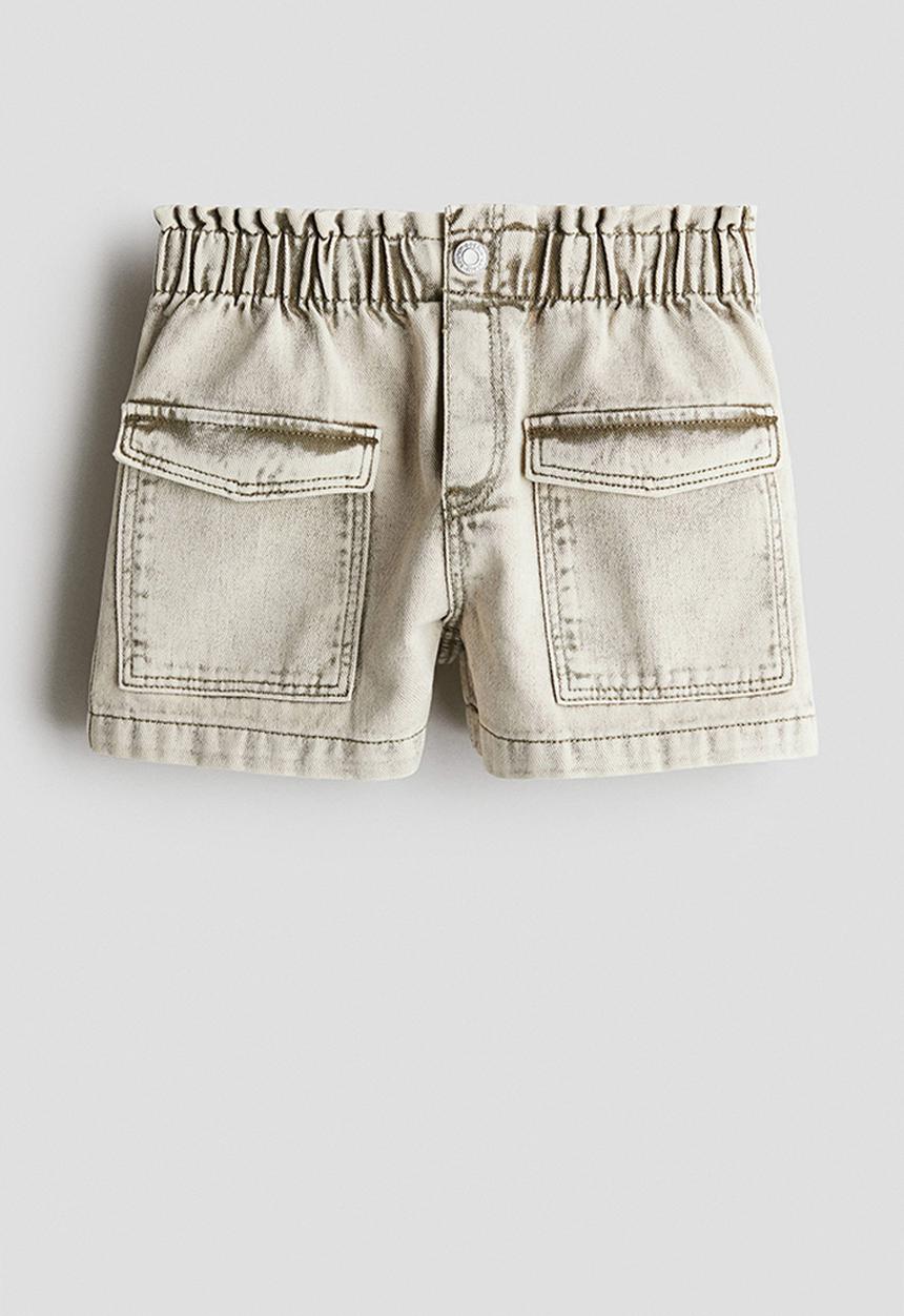H&M - Loose fit denim shorts - pale denim green