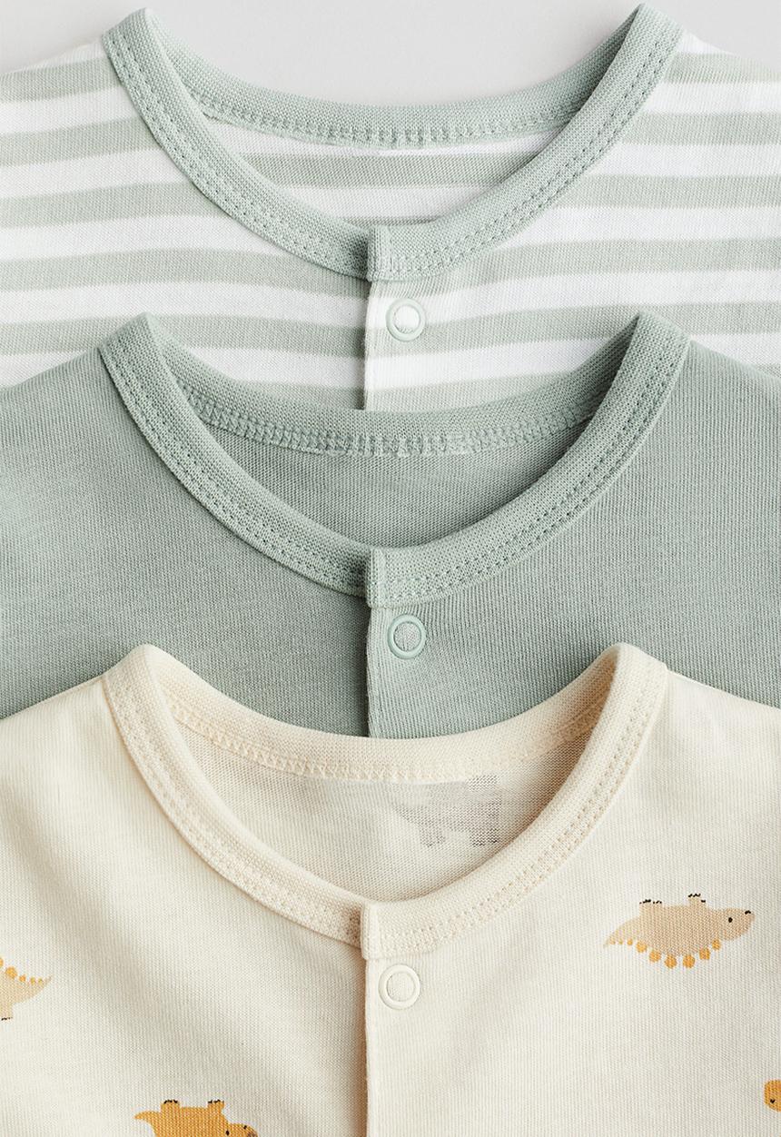 H&M - 3-Pack cotton sleepsuits - multi