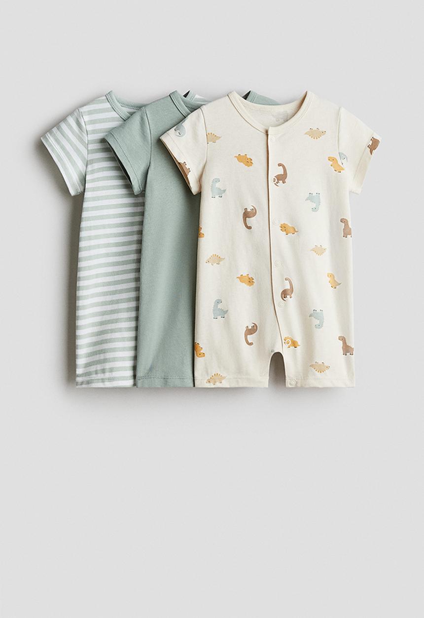 H&M - 3-Pack cotton sleepsuits - multi