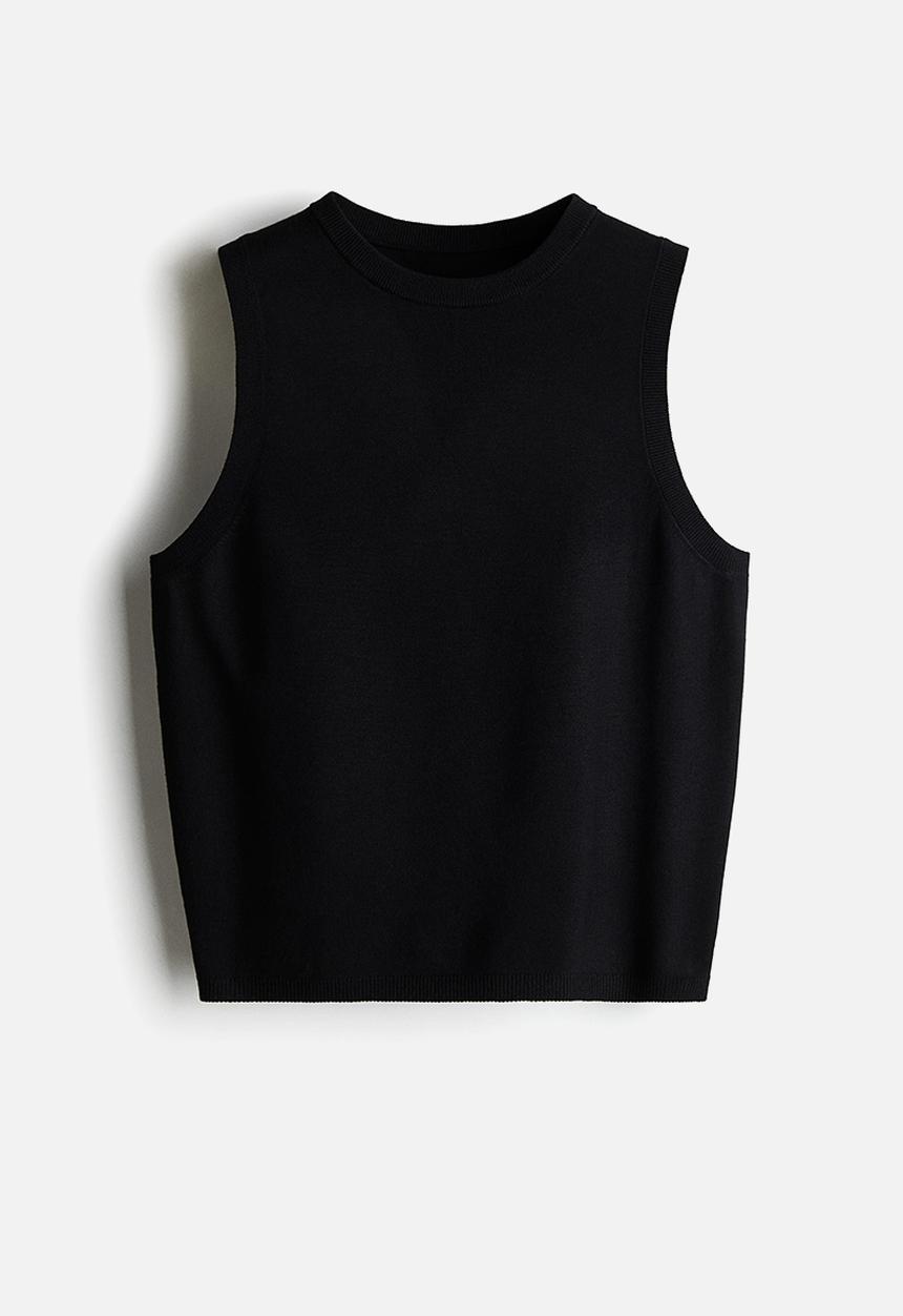 H&M - Fine-knit sweater vest - black