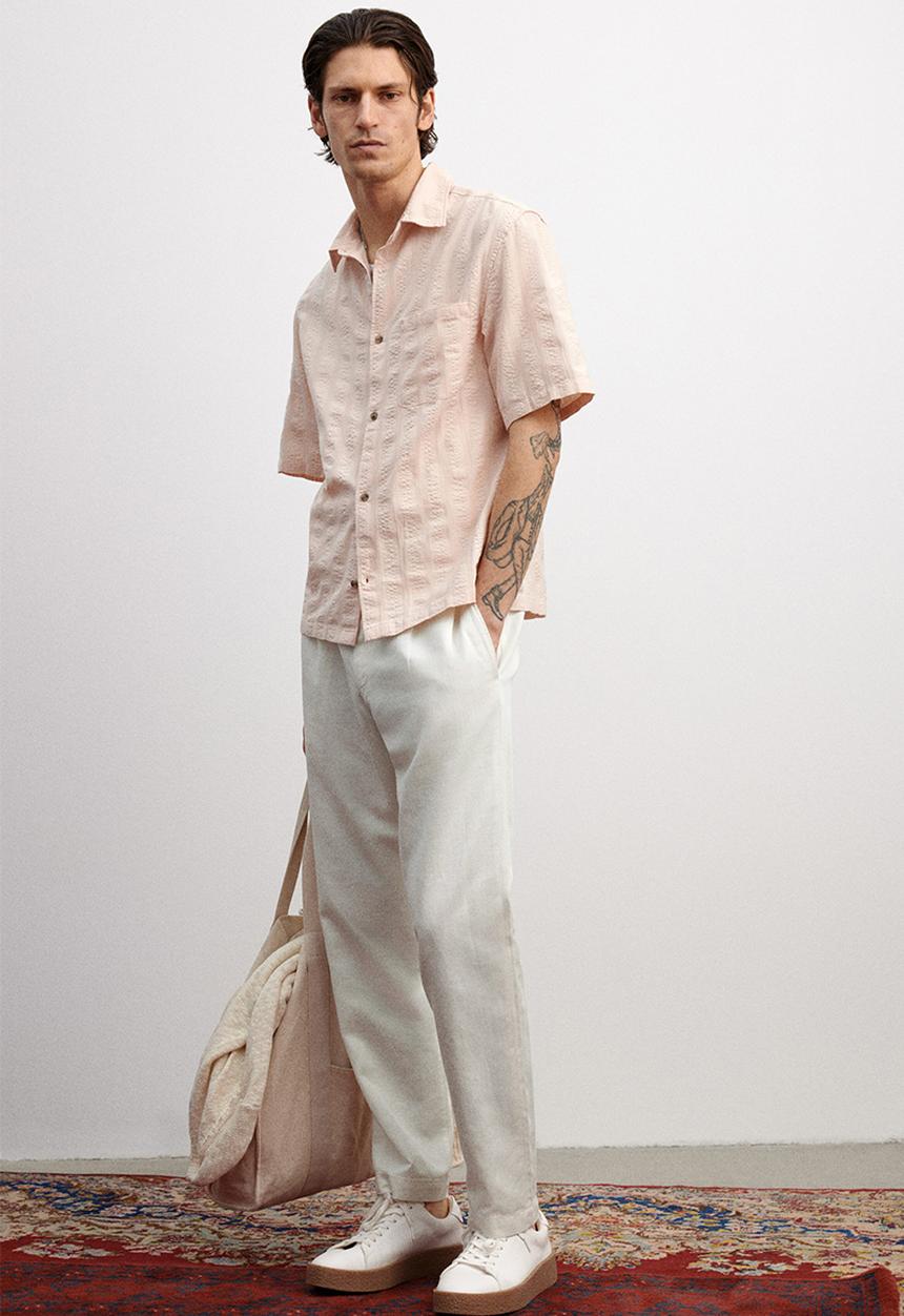 H&M - Relaxed fit lyocell-blend trousers - white
