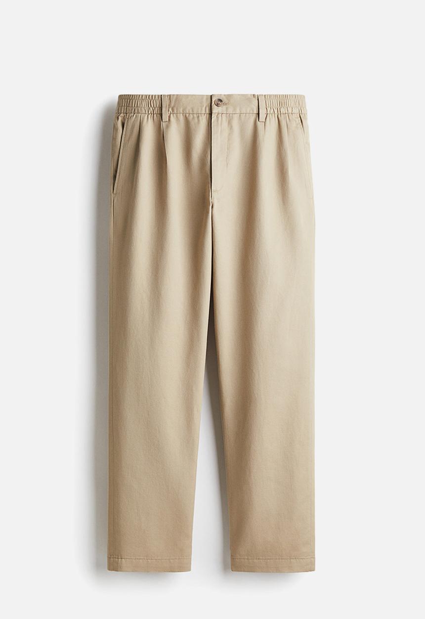 H&M - Regular fit lyocell-blend trousers - beige