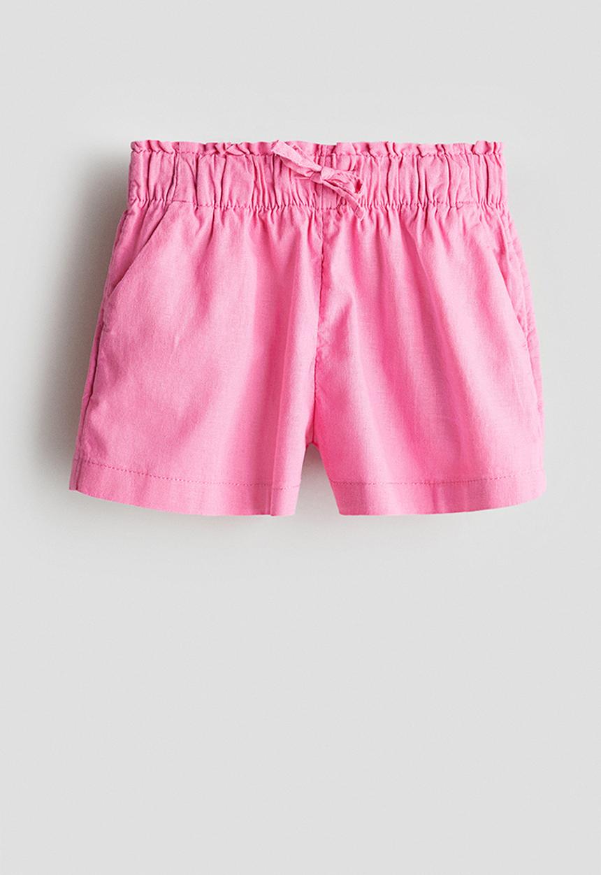 H&M - Linen-blend shorts - pink