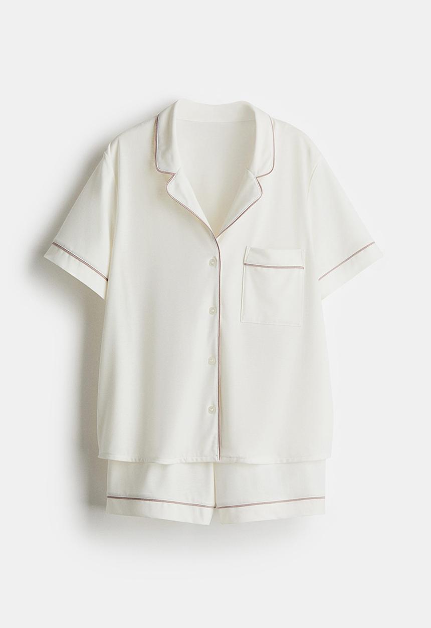H&M - Pyjama shirt and shorts - white