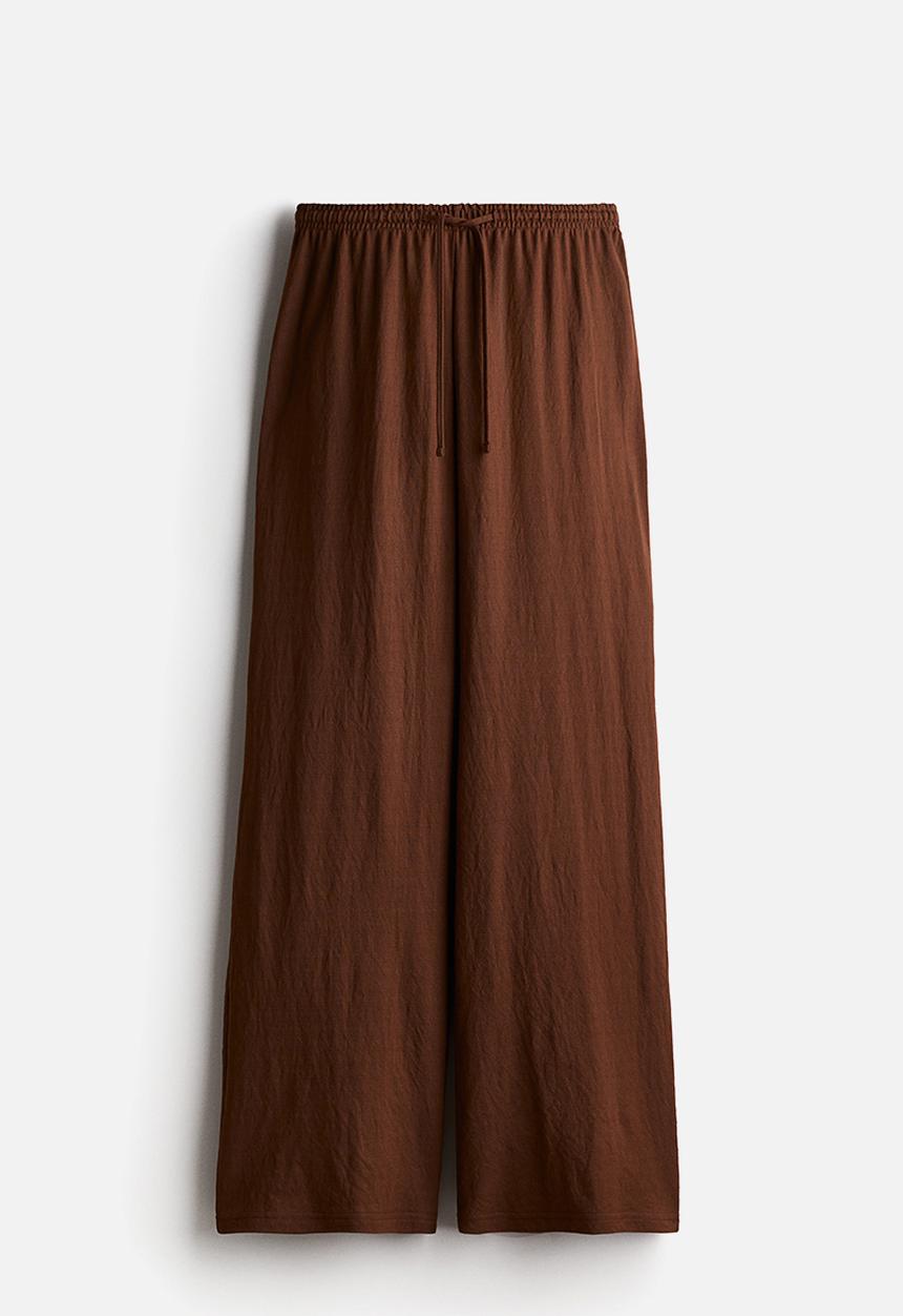H&M - Wide pull-on trousers - brown