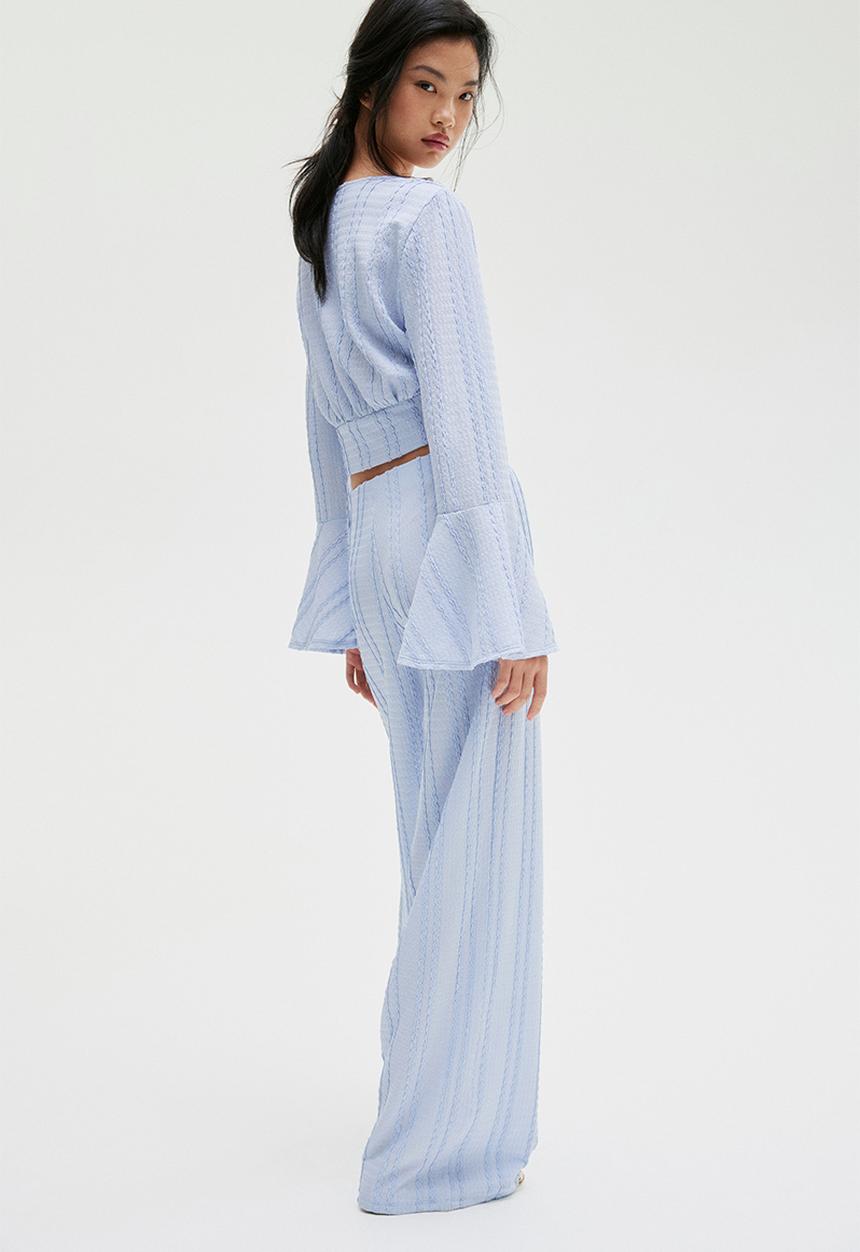 H&M - Lace jersey trousers - light blue